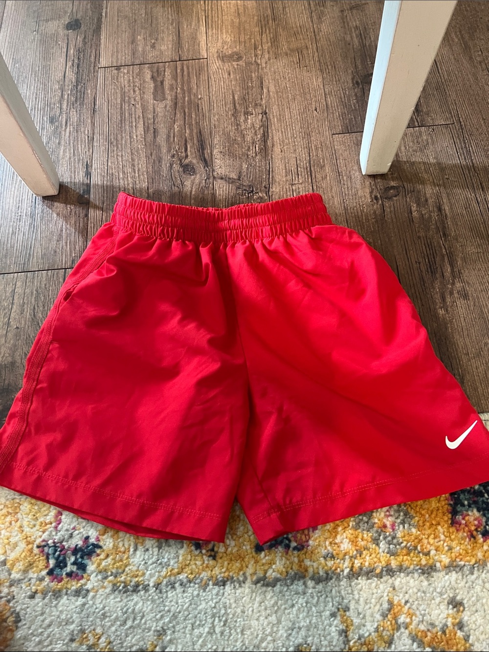 Nike Red Performance Shorts with White Swoosh